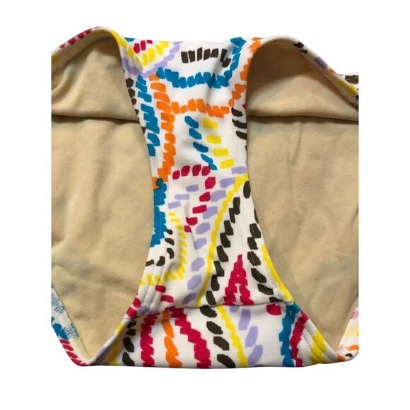 Victoria’s Secret Bikini Set Top Triangle Halter Floral white background vibrant - Picture 9 of 13